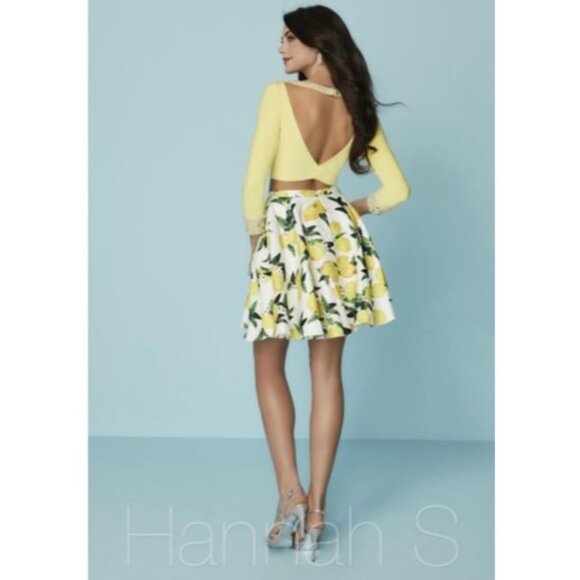 Hannah S 2 Piece Homecoming Fun Fashion Lemon Dress Size 4 . - Picture 2 of 16